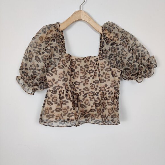 Endless Rose Women's Animal Print Blouse Size Small Mobwife Western Feminine NEW - Picture 1 of 11